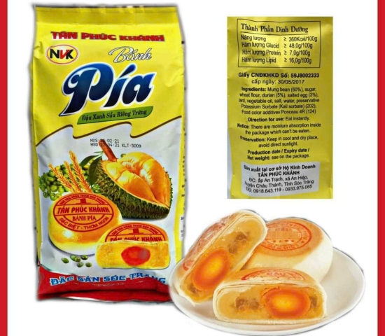 Bánh Pía đậu xanh sầu riêng trứng Tân Phúc Khánh